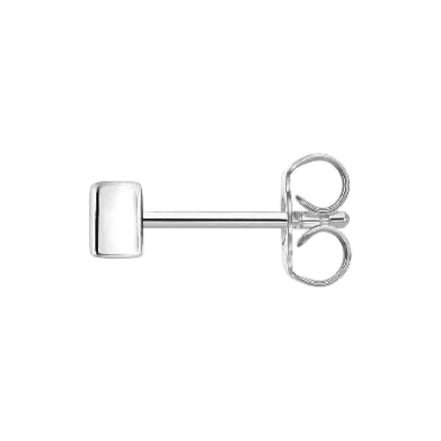 Einzel Ohrstecker "Weisser Stein" Silber