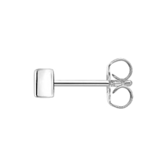 Einzel Ohrstecker "Weisser Stein" Silber