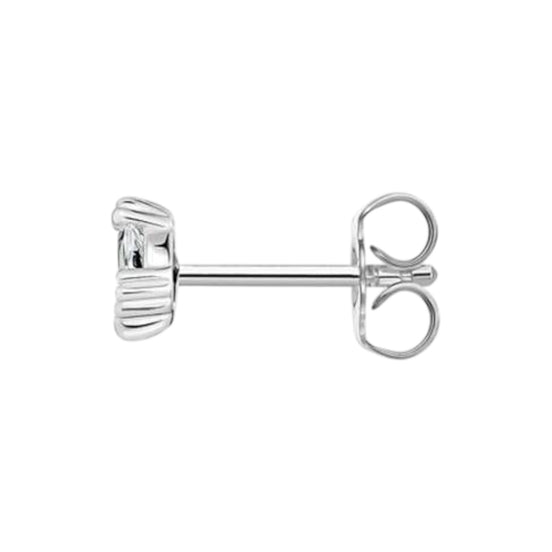 Einzel Ohrstecker "Eiskristall" Silber, weiß, Zirkonia