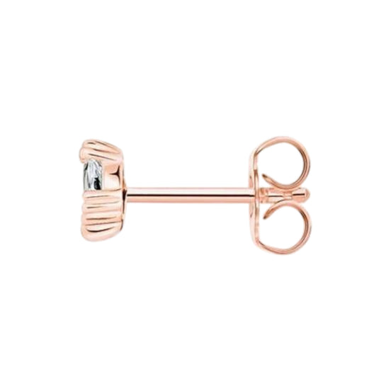Einzel Ohrstecker "Eiskristall" Silber, rosèvergoldet