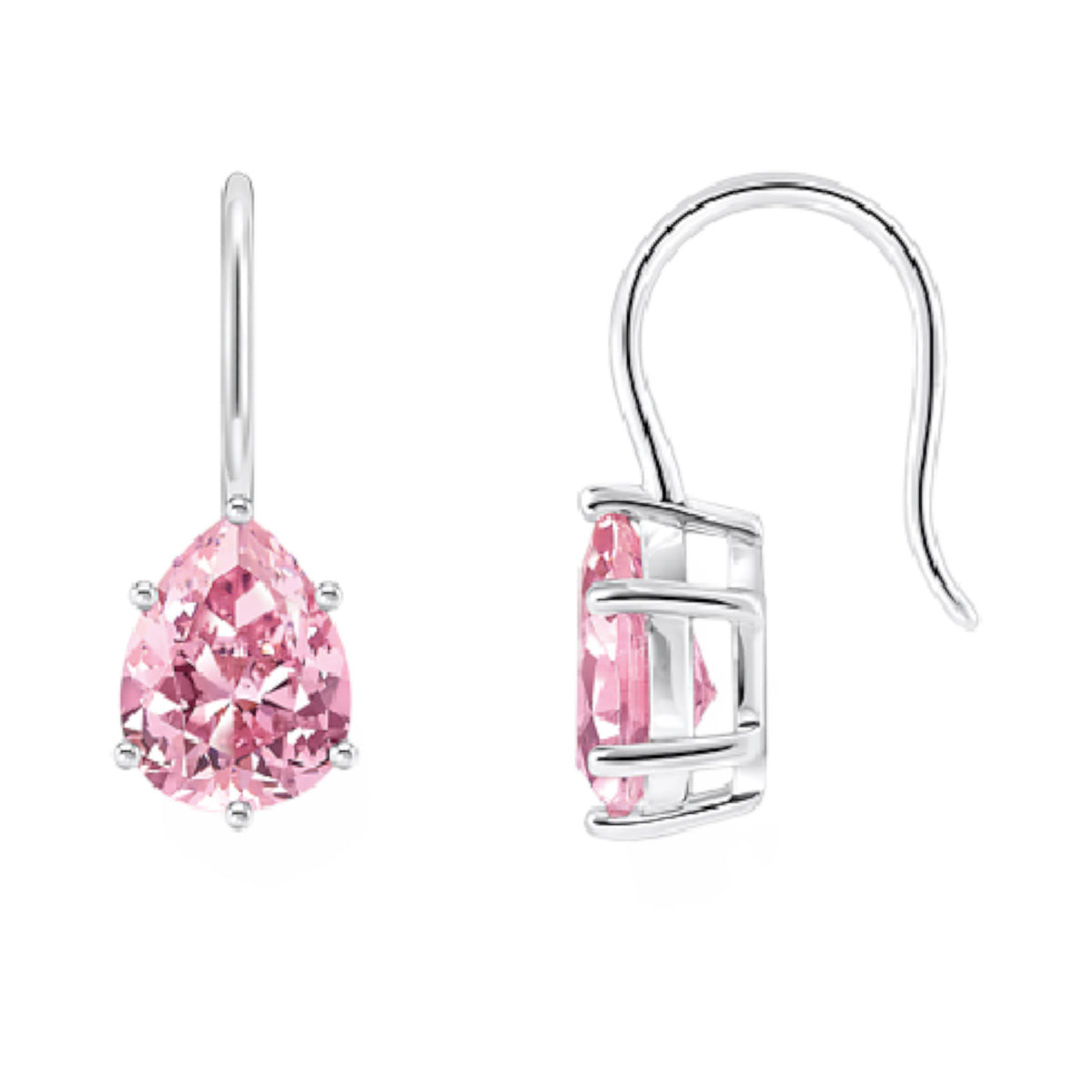 Ohrhänger pinker Zirkonia-Tropfen