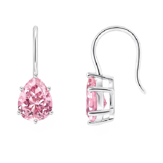 Ohrhänger pinker Zirkonia-Tropfen