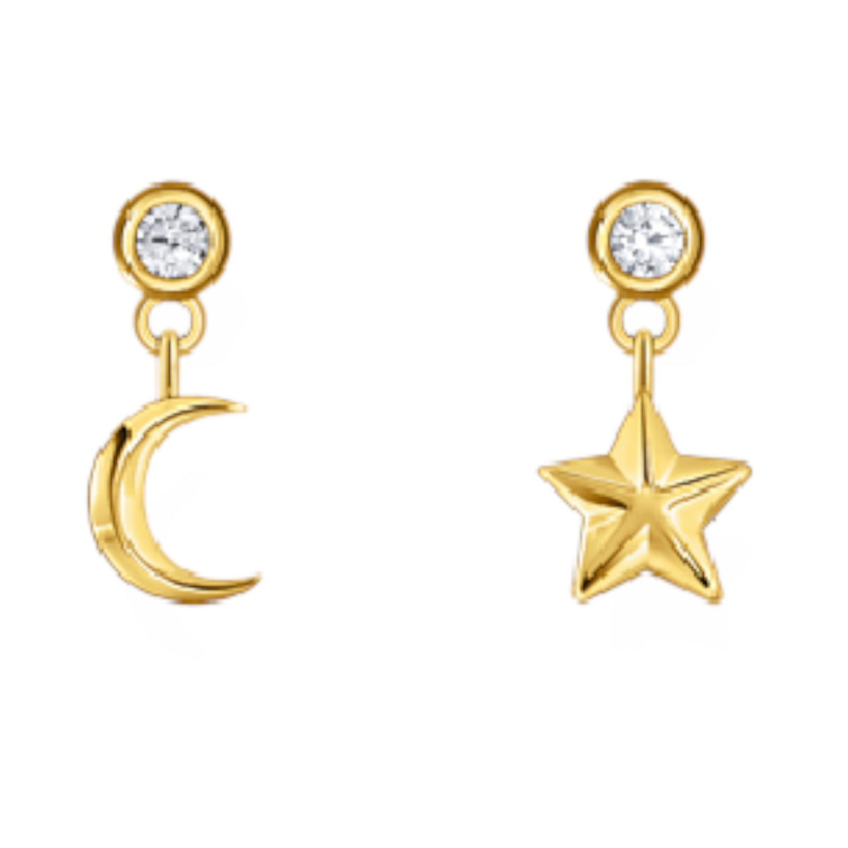 Ohrstecker Mond&Stern vergoldet