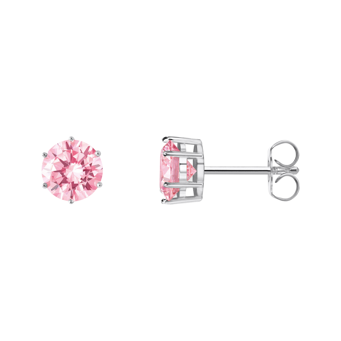 Ohrstecker großer Zirkonia pink