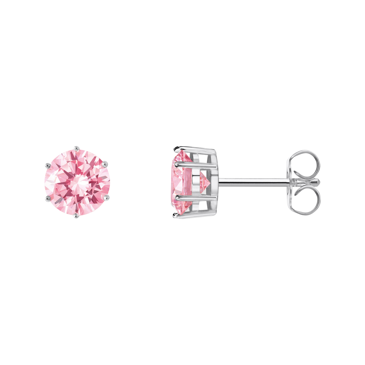 Ohrstecker großer Zirkonia pink
