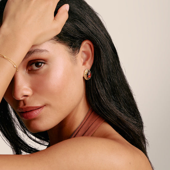 ELYNDRA Ohrstecker mit Clip Rot