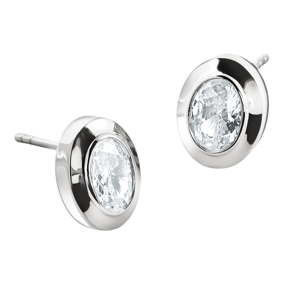 Ohrstecker Zirkonia oval Silber
