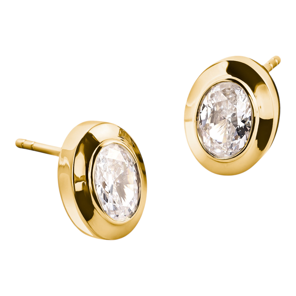 Ohrstecker Zirkonia oval Vergoldet