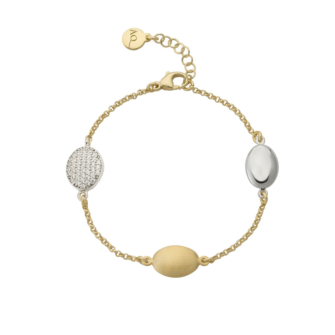 Armband bicolor mit ovalen Elementen