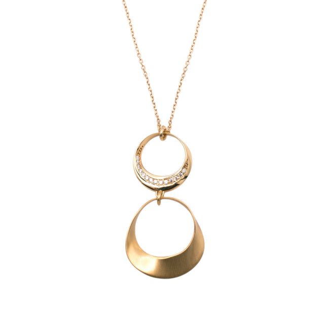 Kette mit Anhänger rund Zirkonia