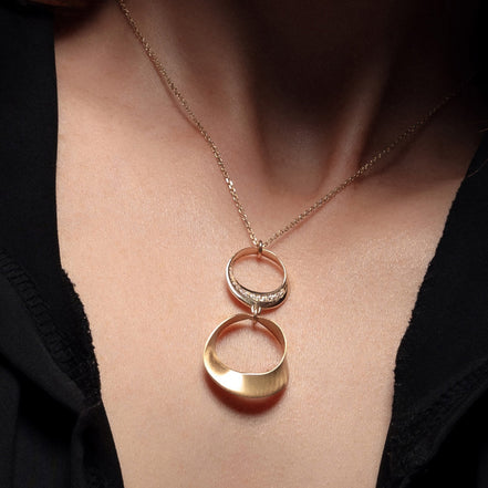Kette mit Anhänger rund Zirkonia