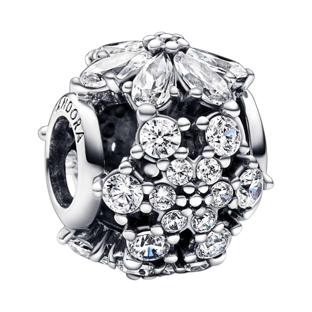 Charm Timeless funkelnde Blättergruppierung Silber