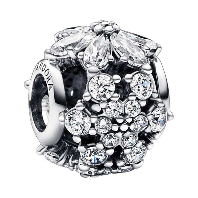 Charm Timeless funkelnde Blättergruppierung Silber