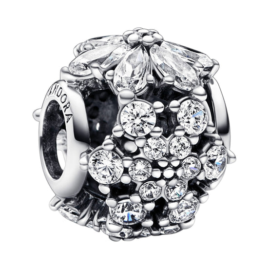 Charm Timeless funkelnde Blättergruppierung Silber