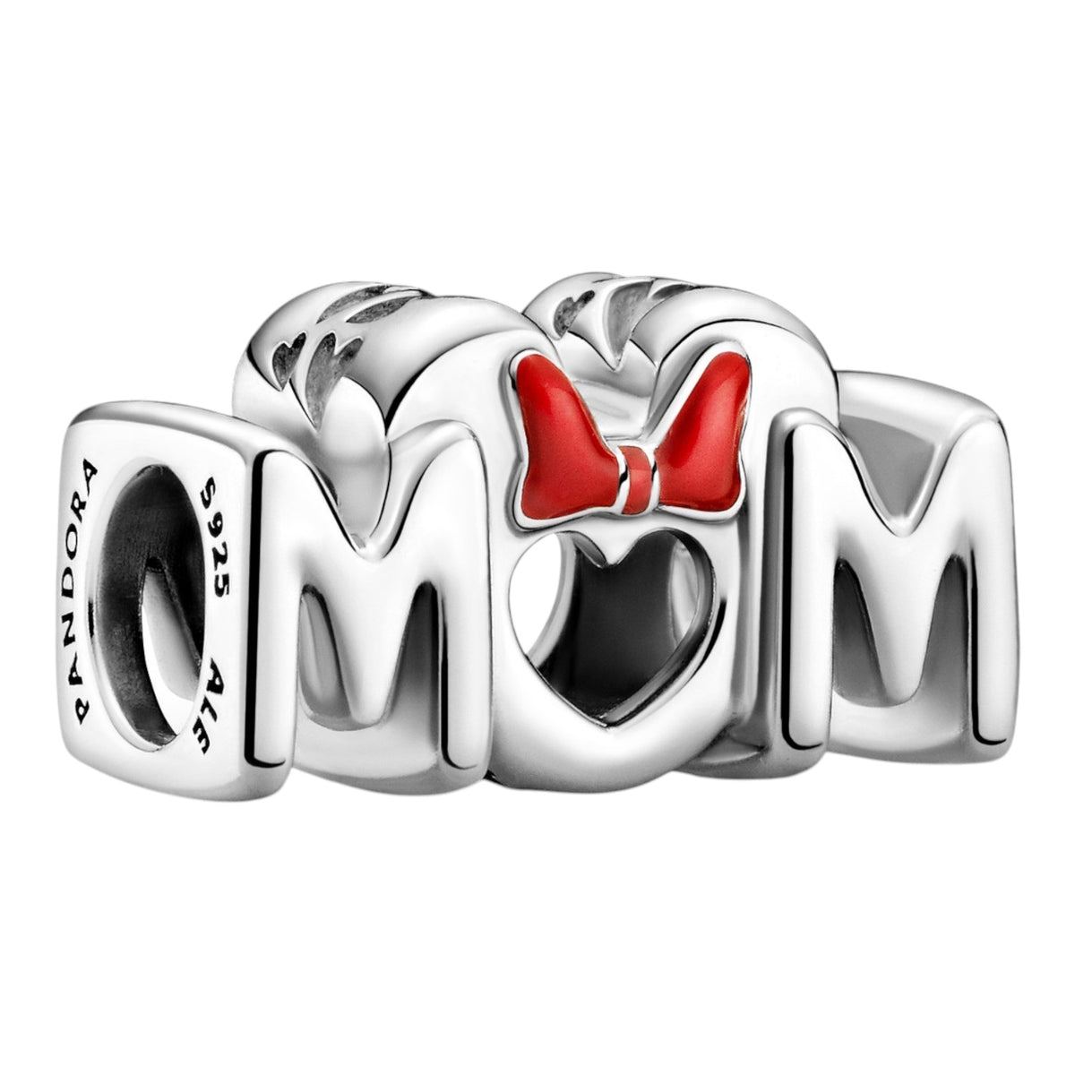 DISNEY Charm Minni Mouse Mum silber, Emaille rot