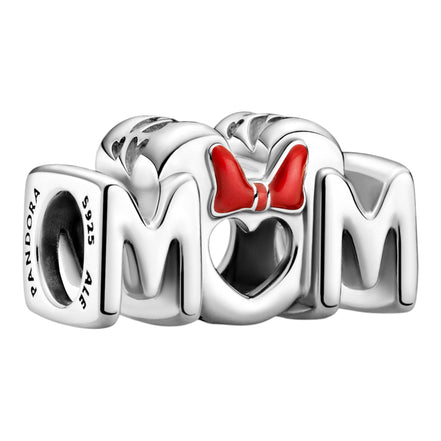 DISNEY Charm Minni Mouse Mum silber, Emaille rot