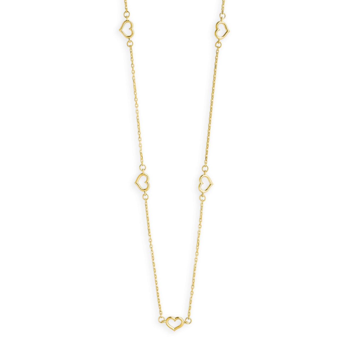 Collier aus 585er Gelbgold mit Herzen