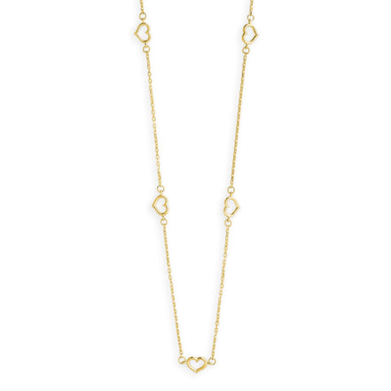 Collier aus 585er Gelbgold mit Herzen