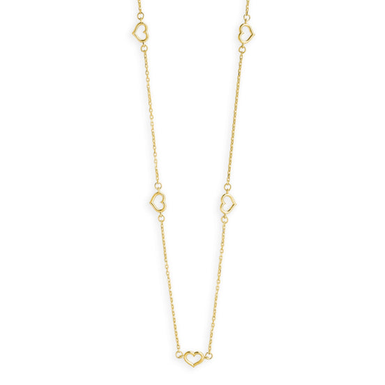 Collier aus 585er Gelbgold mit Herzen