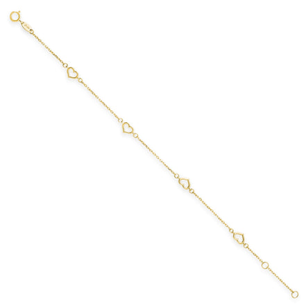 Armband aus 585er Gold mit Herzen