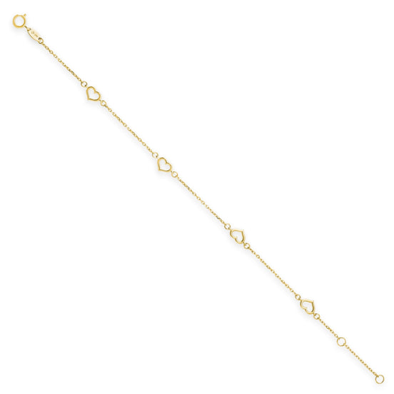 Armband aus 585er Gold mit Herzen
