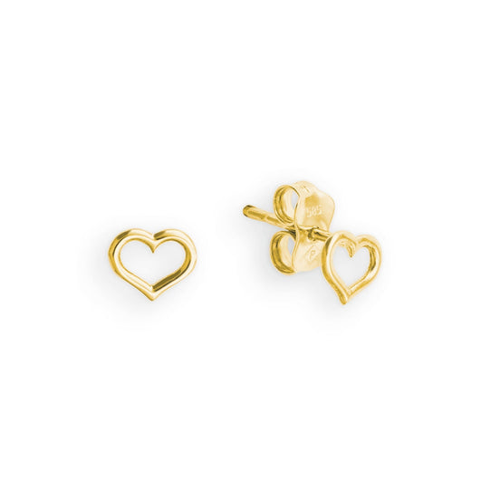 Herz-Ohrstecker aus 585er Gelbgold