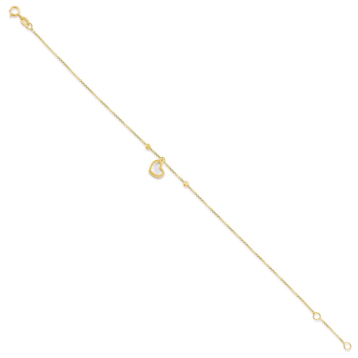 Armband mit Perlmutt-Herzen