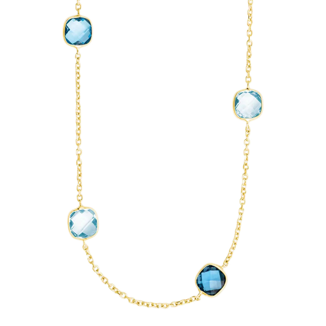 Goldenes Collier mit blauen Topas