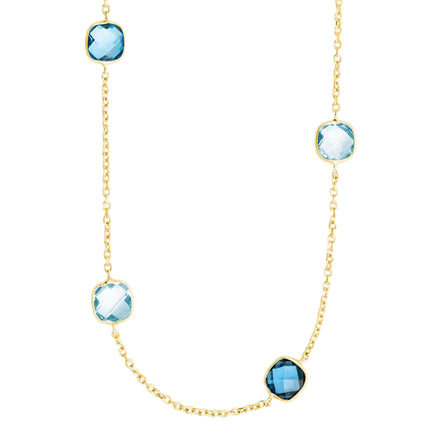 Goldenes Collier mit blauen Topas