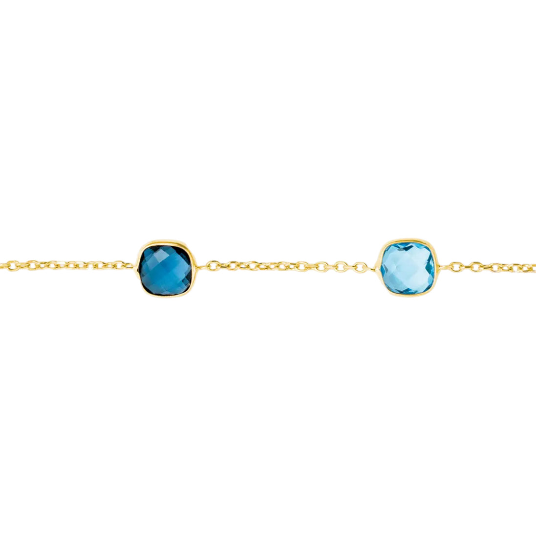 Goldenes Armband mit blauen Topas