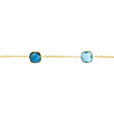 Goldenes Armband mit blauen Topas