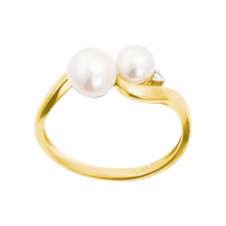 Goldener Ring mit Perlen