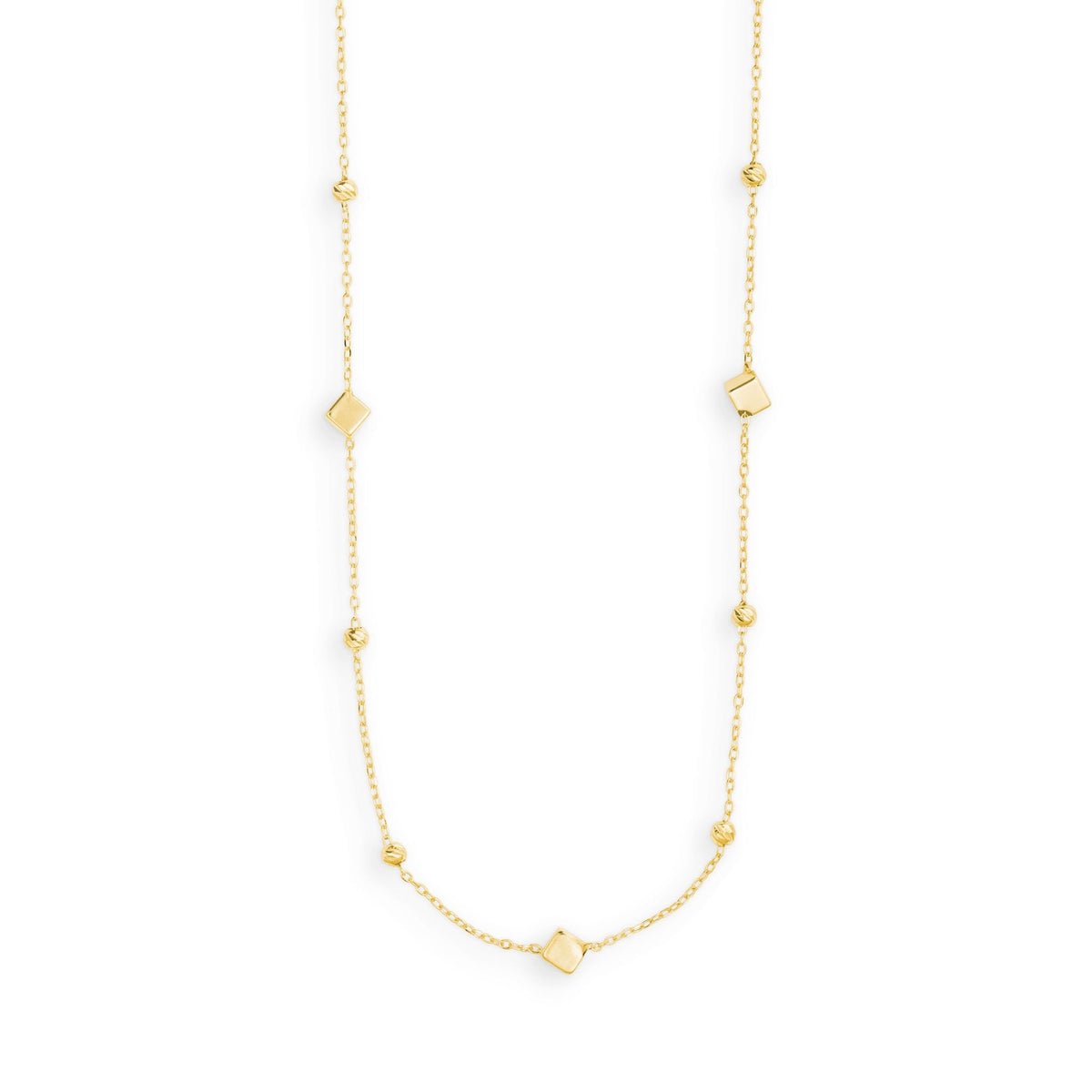 Collier mit Kugeln und Würfel