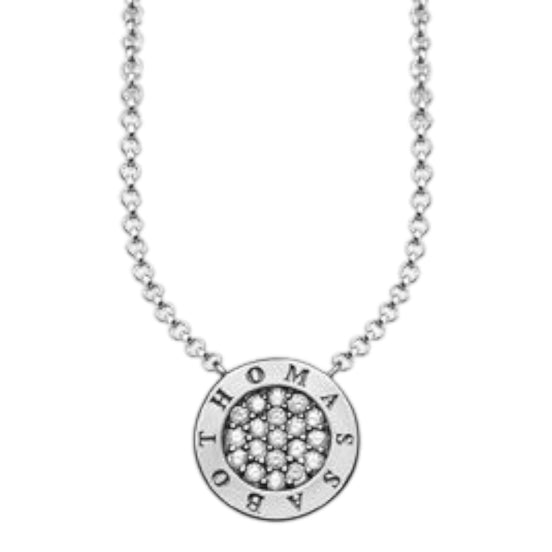 Collier Kette mit Anhänger "Classic Pavé" Silber