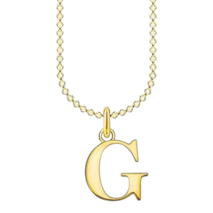 Kette mit Anhänger Buchstabe " G " Silber goldfarben