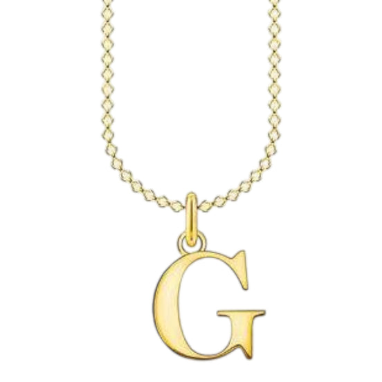 Kette mit Anhänger Buchstabe " G " Silber goldfarben