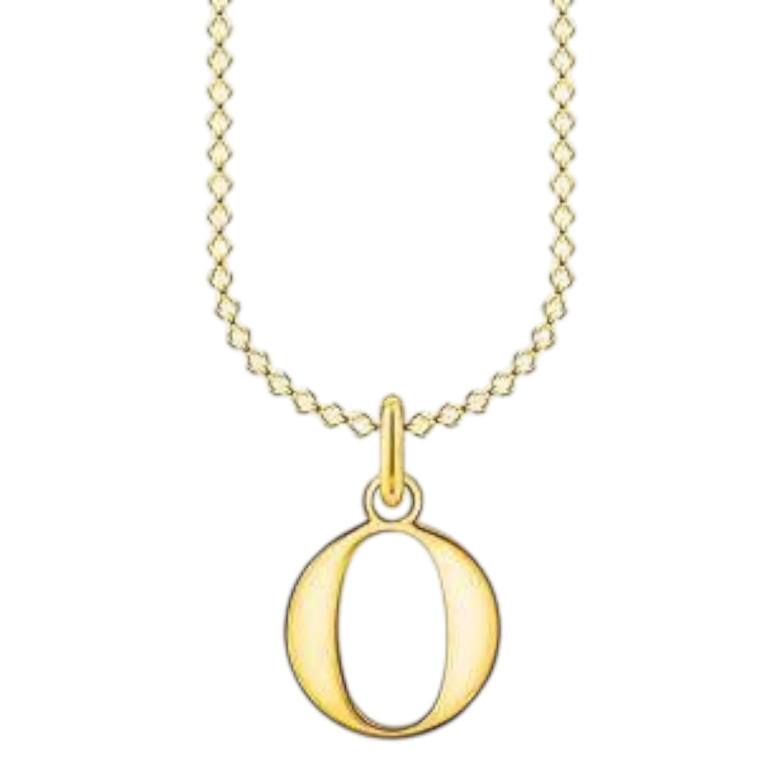 Kette mit Anhänger Buchstabe " O " Silber goldfarben