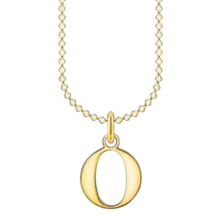 Kette mit Anhänger Buchstabe " O " Silber goldfarben