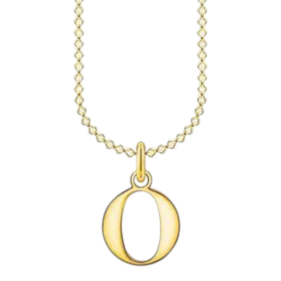 Kette mit Anhänger Buchstabe " O " Silber goldfarben