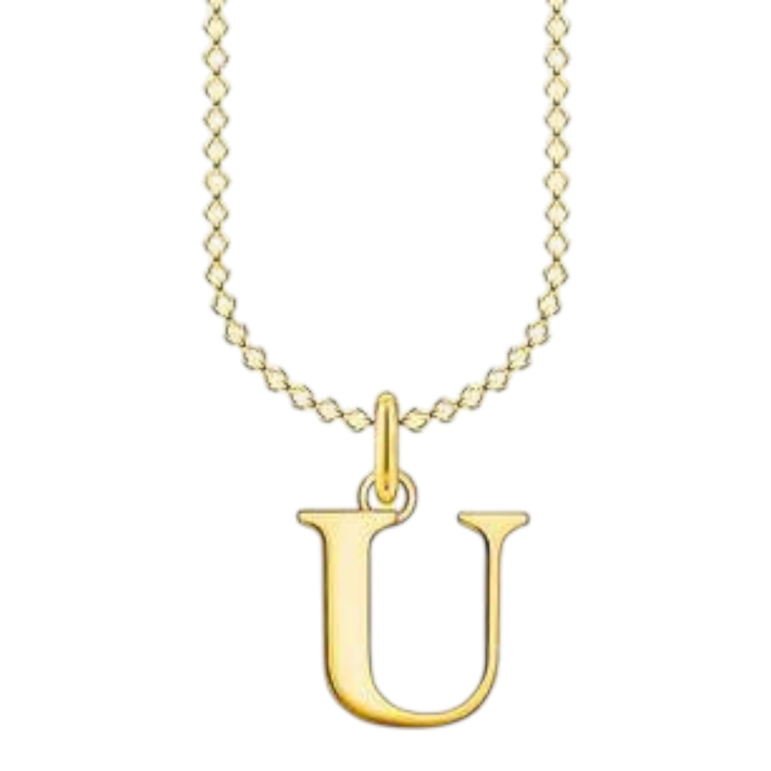 Kette mit Anhänger Buchstabe " U " Silber goldfarben