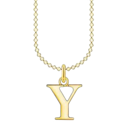 Kette mit Anhänger Buchstabe " Y " Silber goldfarben