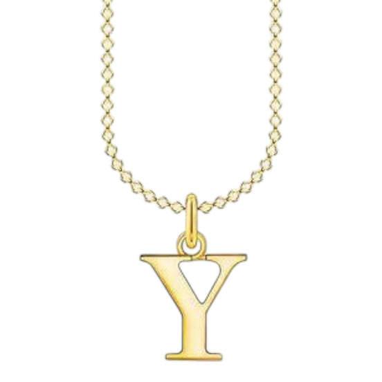 Kette mit Anhänger Buchstabe " Y " Silber goldfarben