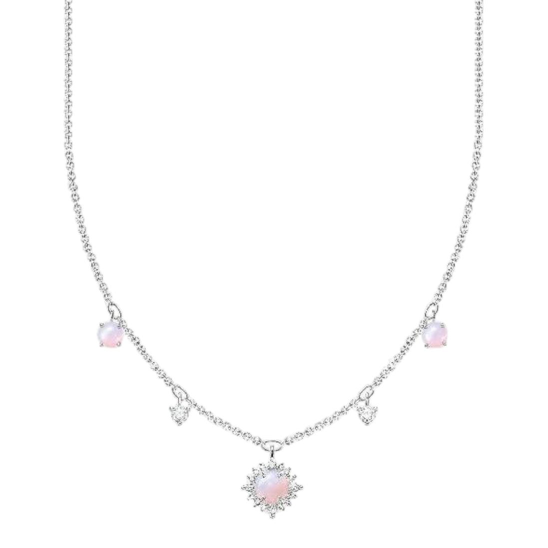 Kette "Vintage Opal-Imitation" Zirkonia, Silber