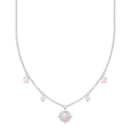Kette "Vintage Opal-Imitation" Zirkonia, Silber