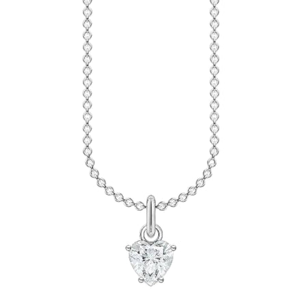 Kette "Herz-Anhänger" Zirkonia, Silber/Weiss