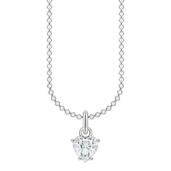 Kette "Herz-Anhänger" Zirkonia, Silber/Weiss