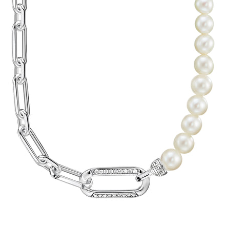 Kette "Glieder und Perlen" Silber