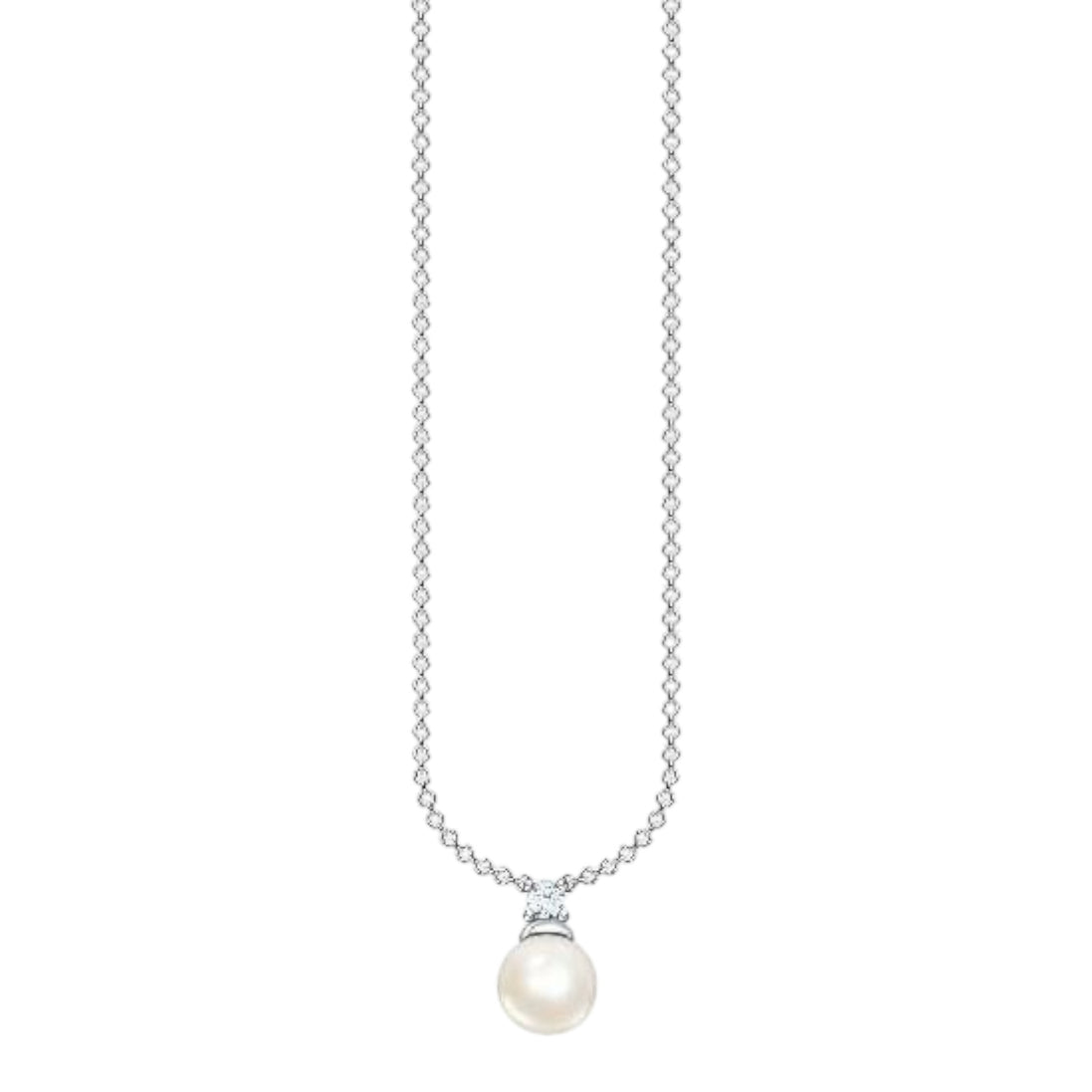 Kette mit Süßwasserzuchtperle und Zirkonia