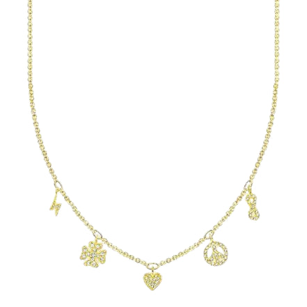 Kette "Powerful Symbole" Silber vergoldet