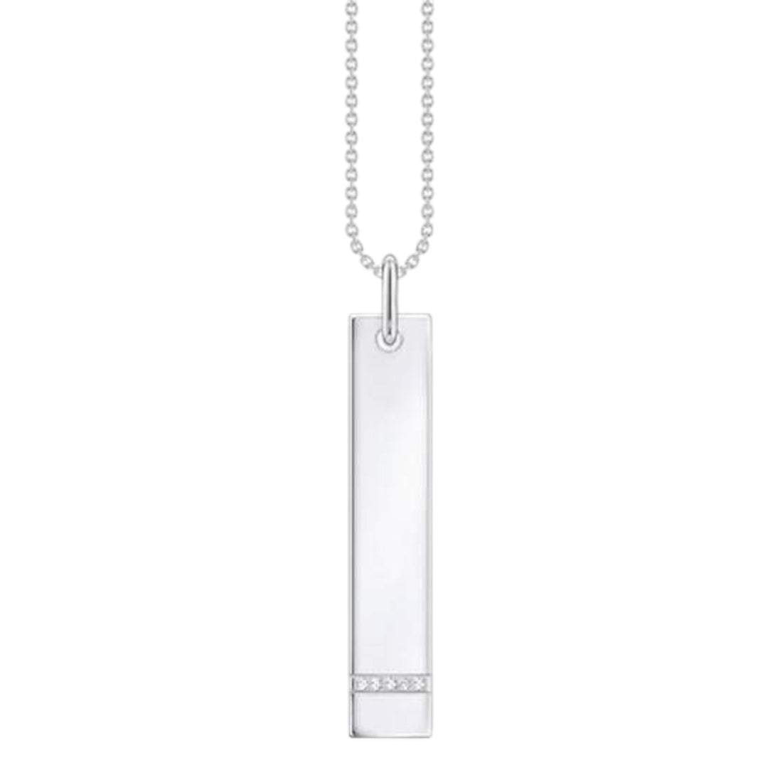 Kette mit Column-Tag-Anhänger Silber